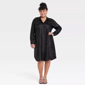Women's Long Sleeve Midi Shirtdress